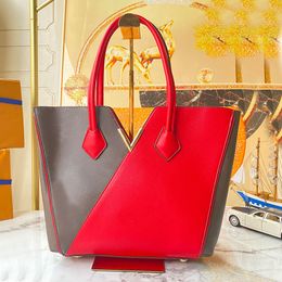 Splicing Totes Handbag Purse Women Canvas Shoulder Bag Genuine Leather Cross Body Bags Fashion Letters Gold Buckle Bottom Hig Quality Wallet