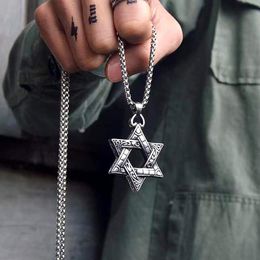 Pendant Necklaces Vintage Hexagram Necklace Men Fashion Stainless Steel Chain For Jewelry GiftPendant