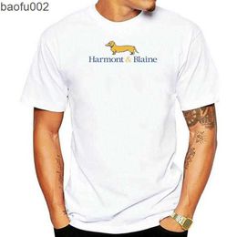 Men's T-Shirts Men Fashion Cotton T Shirts Harmont Blaine Man Casual Short Sleeve Tops Black W0224