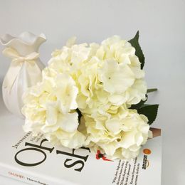 Decorative Flowers 5 Heads Simulation Hydrangea Peony Silk Palstic Bridal Bouquet Gift Wreath Wedding Home Decorating Artificial