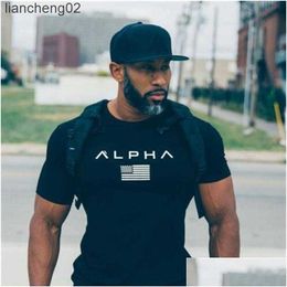 Men's T-Shirts Men'S T-Shirts New Top Summer Fitness Tshirt Men Fashion Casual Shirt Bodybuilding Gyms Clothing Tee With Plus Size Mxxxl Drop Deliv Dhysi W0224