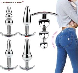 4 Style Metal Outdoor Wear Butt Plug Sex Toys With Crystal Jewellery Insert Anal All Day Suitable For Women And Men Y1907142428316