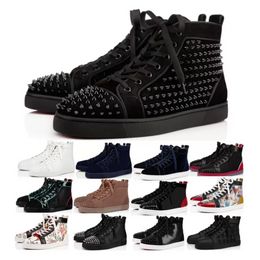 2024 Christain Loubotin Red Bottomlies New Men Women Designer Shoes Sneakers Studded Rivets Casual Shoes Rivet Studs Flat Shoe Stylist Brand Suede Patent Lea N41V