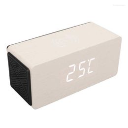 Watch Boxes White Wood Clock Intelligent LED For Bedroom