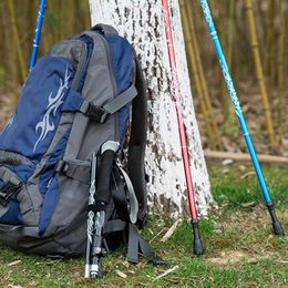 Trekking Poles Cane Hiking Alpenstock Trekking Pole Ultralight Telescopic 3 Section Auminum Alloy Cross Country Walking Shock Folding Stick Alp J230224