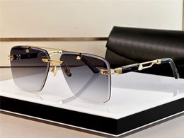 Top men design sunglasses THE DUKEN I square K gold frame rimless cut lenses popular and generous style high-end outdoor uv400 protection glasses