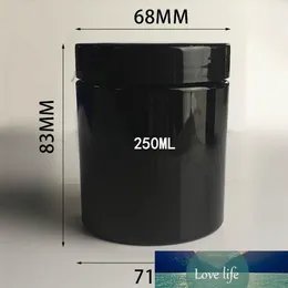 High-end Black PET Plastic Cosmetic Jars Bottles 50ml 60ml 80ml 100ml 150ml 200ml 250ml 500ml with Lids & Inner Cover Refillable BPA Free Leak-Proof