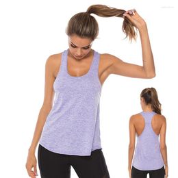 Active Shirts Women Yoga Shirt Tops Sport T Sportswear Singlet Athletic Racer Back Running Vest Tank Gym Fitness Workout Jersey T-shirt