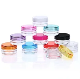 Classic mini glass jarsempty cosmetic jars PS round bottom cream jars with multiple Colour for choose 3g 5g