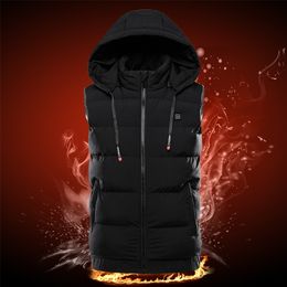 Men's Vests USB Korean Nine Zone Electric Heating Men'S And Women'S Coat Charging Belly Warm Back Cotton Waistcoat 230223