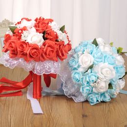 Wedding Flowers bouquet Bridal Bride holding flower Bridesmaid Foam flowers Rose bouquet