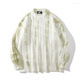 Men's Sweaters Light Luxury Fashion Tie-dye Gradient Sweater Men's Lazy Wind Harajuku Oversize Loose All-match Man Clothes