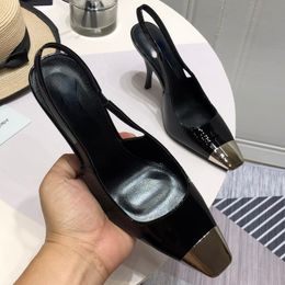 Sandali tacchi alti tacco da stiletto estate 2022 elegante cappuccio di punta quadrata per donne scarpe 230224