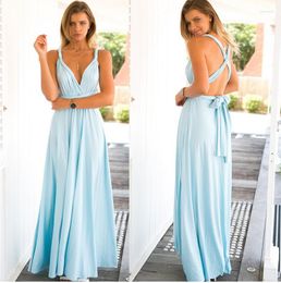 Casual Dresses Sexy Women Multi Way Bag Convertible Bohemian Long Dress Club Red Tie Up Party Bridesmaid Elegant Evening