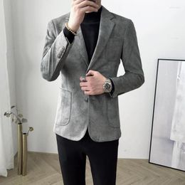 Men's Suits 2023 Men Blazers British Style Blazer Masculino Wedding Business Casual Suit Jacket Streetwear Social Coat M-4XL