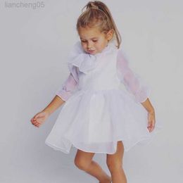 Girl's Dresses Korean Style Summer Baby Girl Dress Round Collar Colour Half Sleeves Princess Dresses Party Wedding Formal Clothes E89009 W0224