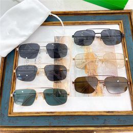 Sunglasses Top Quality BV1128S Square Men Vintage Men's For Designer Punk Wild Metal Style Sunglasse