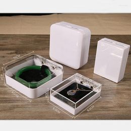 Jewellery Pouches Acrylic Necklace Box Transparent Display Show 85 65 30mm 30pcs/lot PMMA Material Organiser Engagement Ring