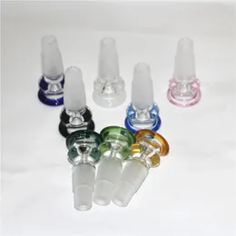 hookahs 14mm and 18mm 2 in 1 size glass bowls Male Joint Handle Beautiful Slide bowl piece smoking Accessories For Bongs Water Pipes glass ash catcher