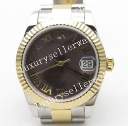 box 20 Style 31mm Crystal Watches Women's Automatic 2813 Fluted Bezel BP Steel Yellow Gold Mother with Roman Of Pearl Dial Date Women Ladies Sapphire Wht Wristwatches