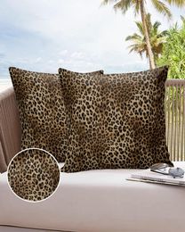 Pillow Case Leopard Pattern Texture Fashion Pillowcase Living Room Home Sofa Decor Office Waist Cushion Cover 50x50cm Waterproof