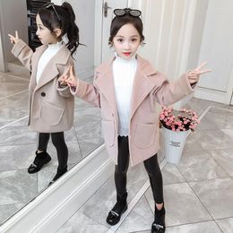 Coat Solid Jacket Winter Spring Outerwear Top Children Clothes School Kids Costume Teenage Girl Clothing Woollen Cloth High Quali