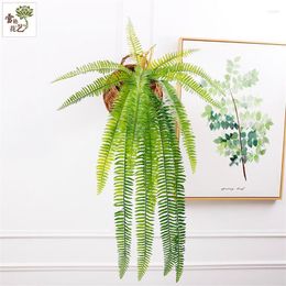 Decorative Flowers 15 Pieces Of Persian Grass Simulation Fern Green Plant Rattan Hanging Interior Engineering Decoration Wall