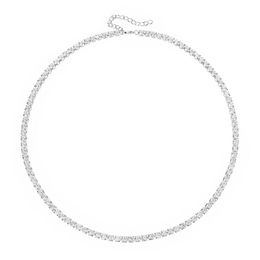 Chains Poulisa 3/4MM 18K Gold Plated Zircon Tennis Chain Necklace 925 Sterling Silver Cubic Zirconia Necklaces Tenis S925 CZ Neck ChainChain