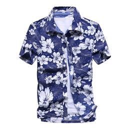Mens Casual Shirts Fashion Mens Hawaiian Shirt Male Casual Colourful Printed Beach Aloha Shirts Short Sleeve Plus Size 5XL Camisa Hawaiana Hombre 230224