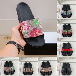 Sommer-Hausschuhe für Herren und Damen, modische Designer-Slides, flache Stickerei, Blume, Biene, gestreift, Flats, Pantoletten, Abnutzung, Luxus, Haus, Outdoor, Strandschuhe, Größe 36–48