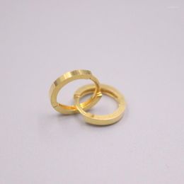 Hoop Earrings Solid Pure 18Kt Yellow Gold Women Smooth 1.4-1.6g 12 1.8mmn