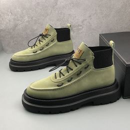 Brand Wedding British High-top Shoes Dress Party Style Non-slip Sport Casual Sneakers Round Toe Thick Bottom Business Leisure Walking Boots C197 797