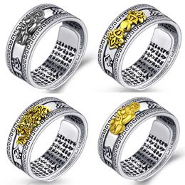 Creative jewelry Thai silver ring money make old jewelry male index finger ring