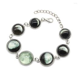 Charm Bracelets Creative Fashion Jewelry Luminous Moon Phase Cycle Glass Ball Bracelet