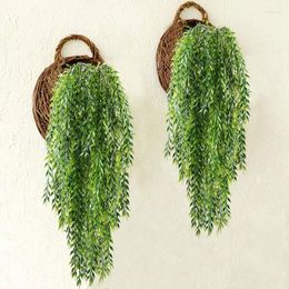 Decorative Flowers A50I 2Pcs Artificial Hanging Plants Garland Fake Willow Leaves Ivy Vine For Wall Garden Wedding Pot Basket Decor