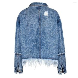 Women's Jackets 2023 Spring And Autumn Denim Jacket Loose BF Wind Fringed Top Women