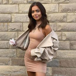Casual Dresses 2023 Summer Women's Vacation Slim And Elegant Sexy Party Dress High Waist Bag Hip Tight-Fitting