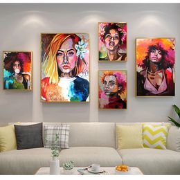 Wall Art Picture for Living Room Decor Black White African Woman Cuadros Canvas Painting s and Prints Scandinavian Woo