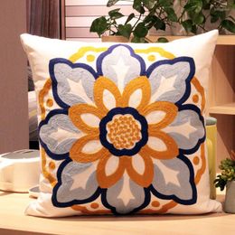 Pillow Case Nordic Style Geometric Printed Cushion Cover Square Cotton Linen Pillowcase 45cm Decoration Home