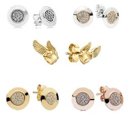 925 Pounds Silver New Fashion Charm Color-separated Micro-standard Earrings Fashion Versatile Round Diamond Earrings Wholesale