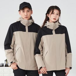 Hunting Jackets Wholesale Outdoor Jacket Men's Three-in-one Detachable Liner Two-piece Women's Windproof Mountaineering Suit Clothes