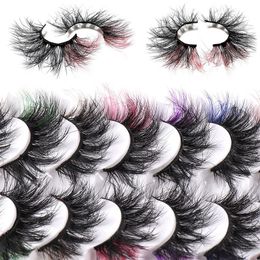 Thick Curled Colourful Fake Eyelashes Naturally Soft & Vivid Reusable Handmade Multilayer 3D Fake Lashes Extensions Full Strip Lash
