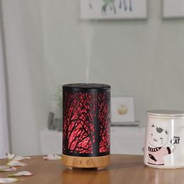 Aroma Diffuser Metal Iron Humidifiers Essential Oil Aromatherapy Machine Lattice Patten 7 Colour Change LED Lights Air Purifier 100ML 300ML wholesale