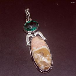 Pendant Necklaces Hermosa Jewellery Natural Ocean Jasper Green Topaz Perfect Silver Colour Charm Necklace For Women Gifts 20234679