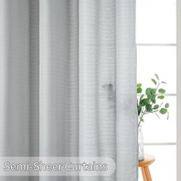 Curtain Semi Sheer Curtains Linen Textured For Living Room Home Decor Kitchen Window Treatments Voile Custom Made Drape