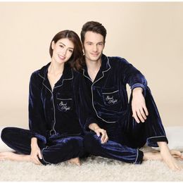 Women's Sleepwear Chinese Factory Price Pajamas Lover's Sleep Wear Men And Women Velvet Set