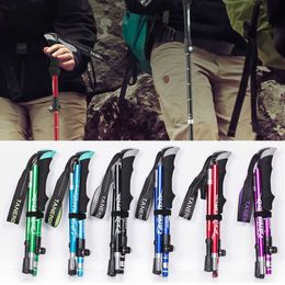 Trekking Poles Outdoor Trekking Poles Aluminium Alloy Folding Hiking Stick Collapsible Hiking Poles Trekking Stick Walking Poles Walking Stic J230224