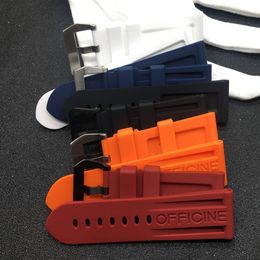 22mm 24mm 26mm Red Blue Black Orange White Watchband Silicone Rubber Watch Band For Strap Wristband Buckle PAM Logo On1284v2787