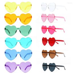 Sunglasses 11 Colours Plastic Heart Shape Fun Dress Party Festival Glasses Fashion Eyewear Decoration Supplies