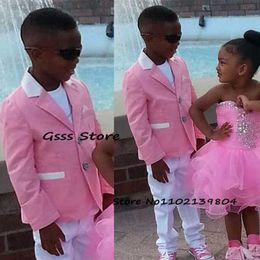 Clothing Sets Boys Suit 2 Piece Slim Fit Blazer Pants Formal Wedding Tuxedo 2022 New Young Kids Jacket W0224